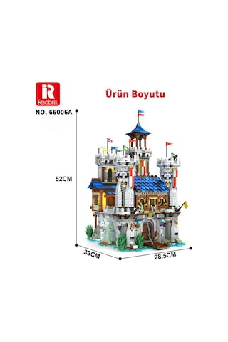 Reobrix 66006 Altın Aslan Kalesi Yaratıcı Yapı Blok Seti Building Blocks Golden Lion Castle -2722 Parça
