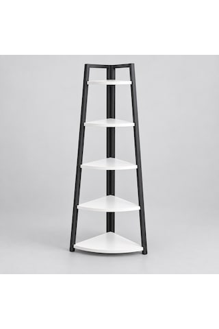 Evkolleksiyon 4 Raflı Metal Köşe Raf 170x80 Cm 40x20 Profil Beyaz