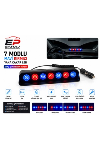 Üniversal Bütün Araçlara Uyumlu S6 / S7 Hıgh Power Mavi Kırmızı Led Çakar 0