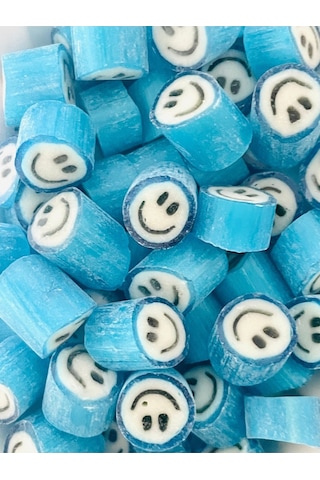 Mavi Gülenyüz Desenli Lolly Şeker 1000 Gr.