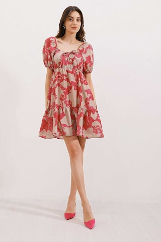 Bigdart 2351 Kloş Poplin Elbise - D. Fuşya 001
