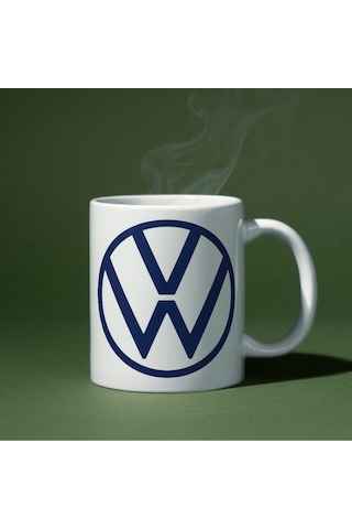 Applucky Volkswagen Logo Tarihçesi Baskı Kupa Bardak Beyaz