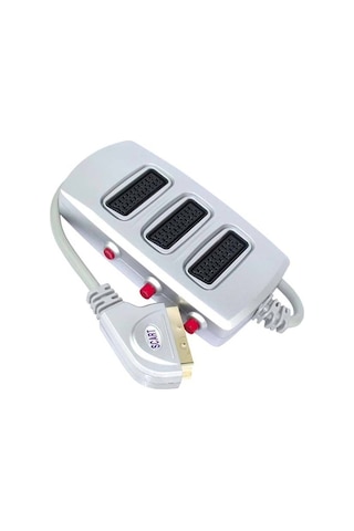 Scart Dağıtıcı 3 Lü Silver Butonlu Elektromer