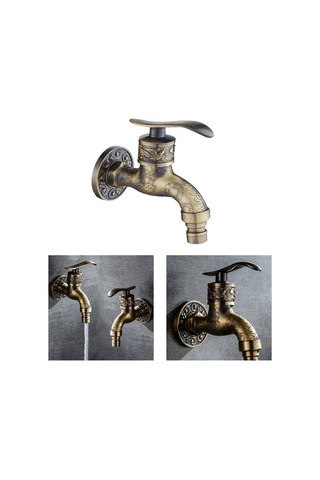 Bosphorusboutique02 Shop Duvara Monte Dekoratif Bahçe Lavabo Bataryası Sarı Renkli Sarı