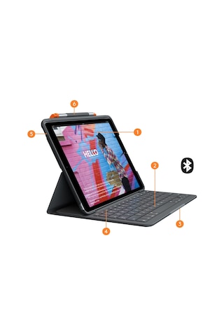 Logitech Slim Folio Apple Uyumlu iPad 7. 8. 9. Nesil İçin Klavyeli Kılıf -ing.