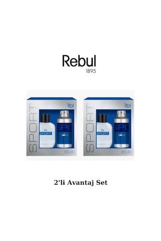 Rebul Sport Erkek Parfüm EDT 2 x 50 ML + Sport Erkek Sprey Deodorant 2 x 150 ML