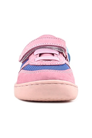 Rakerplus Bob Hakiki Deri Mavi Pembe Barefoot Cırtlı Lastikli Bebek Sneaker Ayakkabı Pembe