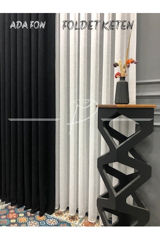 Tül Perde1. Sınıf Foldet Zemin Keten Etek Kurşun Çok Renkli