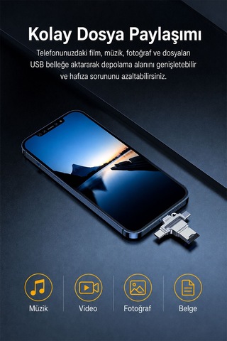4ü 1 Arada Tf Kart Okuyucu, Type-c Lightning Micro Usb Usb 3.0 Bağlantılı Otg Adaptör, 5gbps Hızlı Veri Aktarımı, Telefon Tablet Pc Uyumlu, Metal Gövde D509