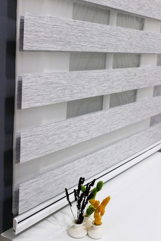 Açık Gri Bambu Zebra Perde Güneşlik