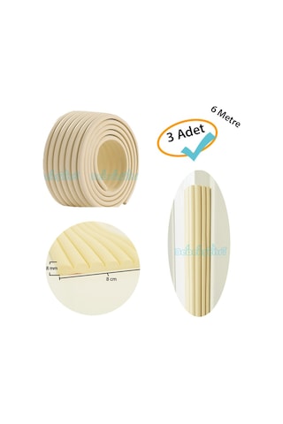 Evokids Çok Amaçlı Kauçuk Kenar Koruyucu Krem 3 Adet Çok Renkli