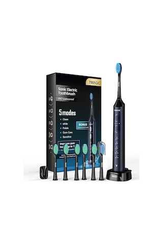 7magıc Knight Blue Sessiz Sonic Elektrikli Diş Fırçası 5 Modlu 40000 Vpm 90 Gün Şarjlı Lacivert