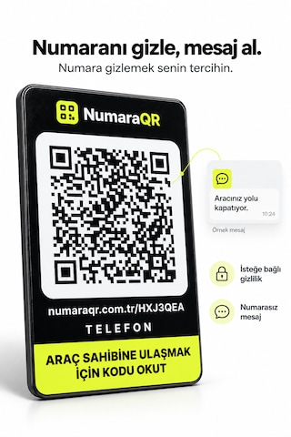 Numaraqr Qr Kodlu Araç Numaratörü Sticker Cam Içi Park Numarası