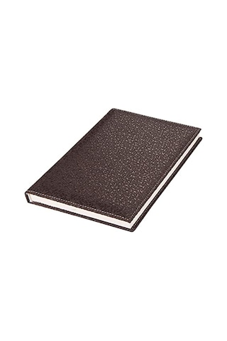 4913 Defter 17x24 Cm. Kareli 160 Yapraklı Deri Hilton Desen Kapaklı Kahverengi Kahverengi Çok Renkli