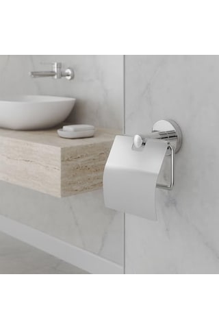 Gümüş Krom Kapaklı Wc Kağıt Aparatı Vidalı Paslanmaz Metal Duvar Tuvalet Kağıtlık Banyo Aksesuarı Diğer