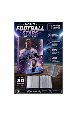 Cantex Tech Futbolcu Oyun Karti 55 Adet Sılver Series Pocket Esnek Kırılmaz Parlak Kart + Albüm Hediyeli