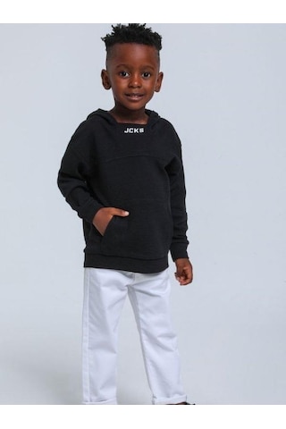 Jack Lions Erkek Bebek Pamuklu Orta Kalınlıklı Kapüşonlu Sweatshirt-14745 Siyah
