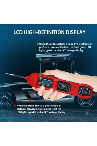 Xuweiwei Çok Fonksiyonlu Otomotiv Devre Test Cihazı Kırmızı 1 Adet Işık Göstergeli Araç Elektrik Sistem Test Aleti