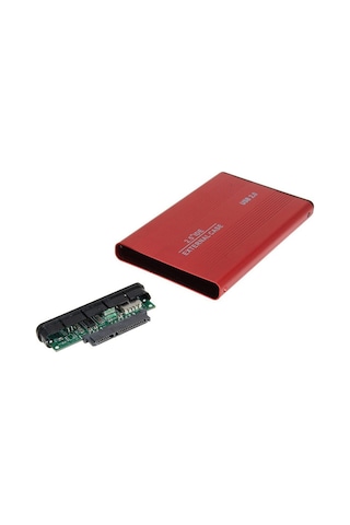 Usb 2.0 To Sata 2.5 İnç Alüminyum Harici Harddisk Kutusu Kırmızı