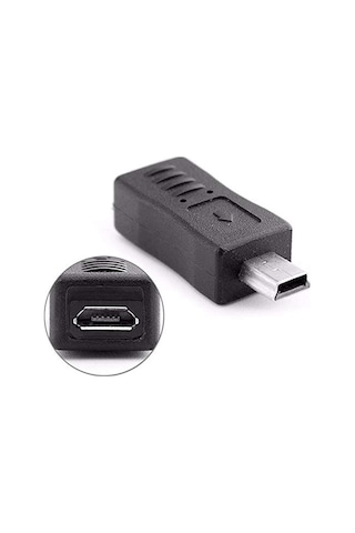 Yaozixa Micro Usb Erkekden Mini Usb Dişi Adaptörü - Veri Transferi Ve Şarj Fonksiyonu, Usb 2.0 Hızlı Aktarım, Siyah, Taşınabilir Dönüştürücü