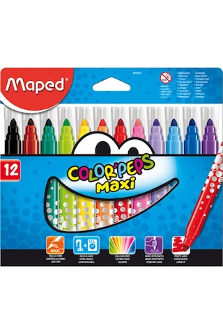 Maped Keçeli Boya Kalemi Maxi 12 Renk 846020