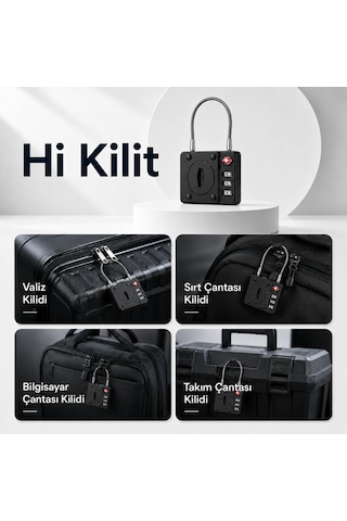 Hbb-k Hi Kilit Apple Android Uyumlu Akıllı Valiz Kilidi Siyah