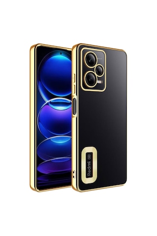 Xiaomi Redmi Note 12 5g Kılıf Kamera Korumalı Logo Gösteren Zore Omega Kapak Gold
