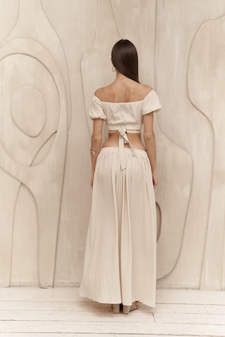Mai Collection Mai Studios Co. Indriya Bej Crop Etek Takım Bej
