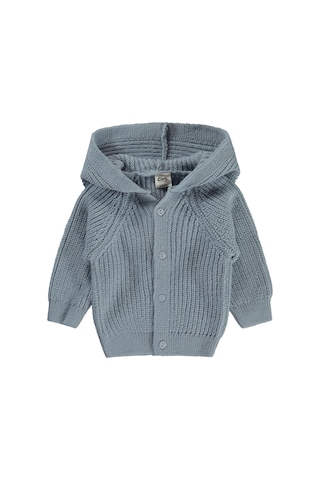 4522 Civil Baby Ayıcık Kulaklı 6-18 Ay Hırka - Mavi
