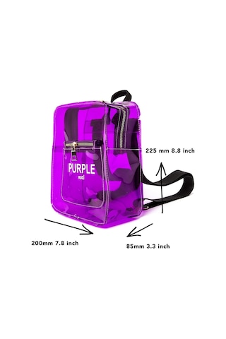 Renkli Şeffaf Mini Sırt Çantası Mor