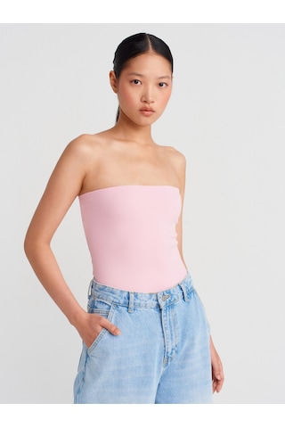 Dilvin 21103 Straplez Top-toz Pembe Toz Pembe