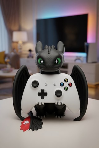 Ejderhanı Nasıl Eğitirsin Toothless Figür Telefon Ve Gamepad Tutucu Mat Dokulu Oyuncu Masa Standı lik Obje 20x20 Cm