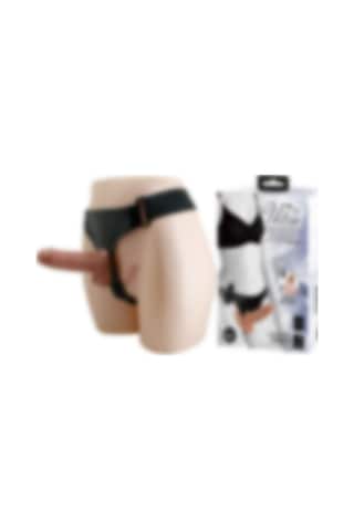 Lilitu Shop Baile 16 CM Belden Bağlamalı Çift Taraflı Titreşimli Strapon Penis