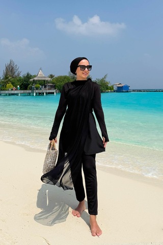 Ka Hijab Tül Pareo - Siyah