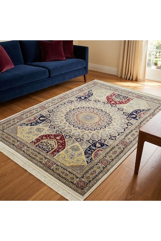Kubbe Motifli 200 X 300 İpek Halı Çok Renkli