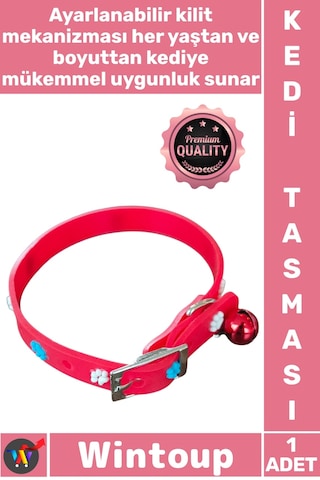 Tasma Dayanıklı Konforlu Ayarlanabilir Yumuşak Antibakteriyel Pet Evcil Hayvan Silikon Kedi Tasması