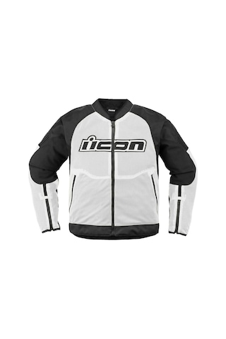 Icon Overlord 3 Mesh Korumalı Motosiklet Montu Siyah Beyaz