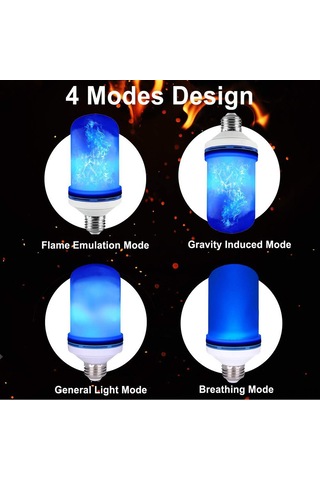 Xindoker E27 Led Alev Işık Lambası - Dinamik Yangın Simülasyonu, Gravite Aktifli, Mavi Renk, Dekoratif Ve Enerji Tasarruflu Işık Kaynağı