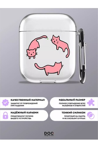 Designoncase Yavru Kedi Baskılı Airpods Uyumlu 1/2 Kılıfı 254373436 Beyaz