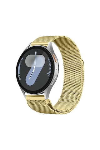 Galaxy Watch 6 / 5 / 4 Fe Uyumlu Manyetik Milanese Metal Kordon 40-47mm Altın