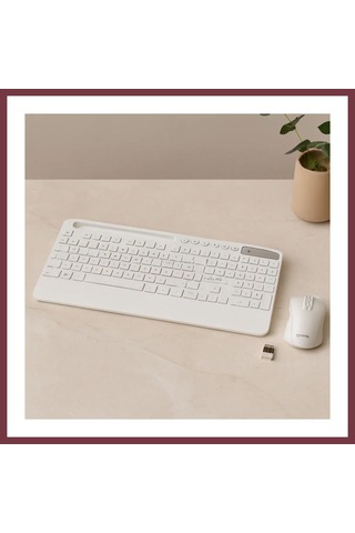 Storeşahin Kablosuz Klavye Mouse Seti - Tablet/telefon Standlı - Beyaz - Q Klavye Shn0720 Diğer