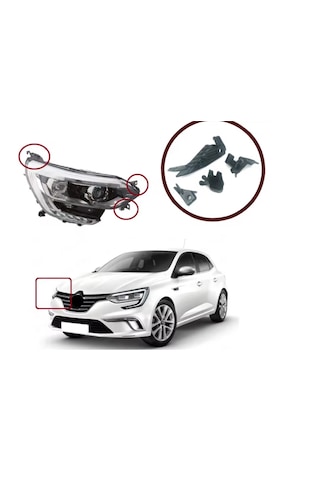 Megane 4 2016-2021 Sağ Far Ayağı Tamir Kit