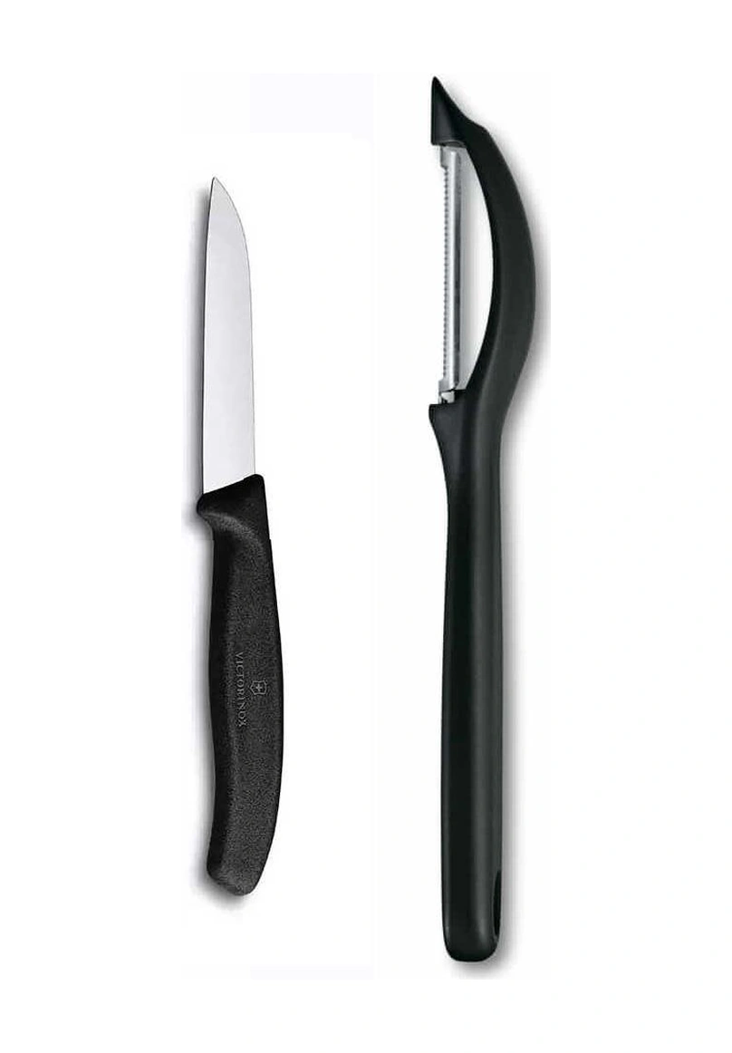 Victorinox Domates Soyacağı - 8 Cm Sivri Uçlu Düz Sebze Meyve Bıçağı Siyah