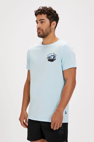 Bad Bear Dustin Sky Blue Baskılı Erkek Tişört Siyah