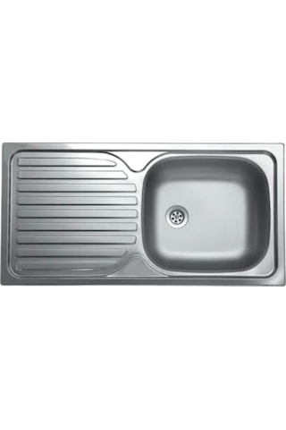 Livinox Dorian86 Tek Gözlü Desenli Tezgah Üstü Sol Damlalıklı Paslanmaz Çelik Mutfak Eviyesi Inox  43.5 x 86 CM