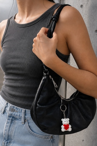 3d Marketi Kalpli Beyaz Ayıcık Anahtarlık Charm 2'li Set
