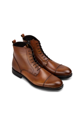 Deery Hakiki Deri Taba Rengi Fermuarlı Erkek Bot - 01974mtbac01