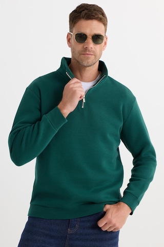 Tudors Unisex 3'lü Paket Siyah-taş-haki Relax Fit Pamuklu Yarım Fermuarlı Dik Yaka Sweatshirt-41551 Çok Renkli