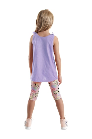 Denokids Wonderful Cat Kız Çocuk Tunik Tayt Takım Çok Renkli