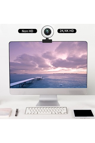 Moveevo 1080p Web Kamerası Mikrofonlu 3 Mod Işıklı Dairesel Işık Ayarı Plug&play Canlı Yayın网课 Toplantı Video Konuşma Uyumlu Bilgisayar Kamerası